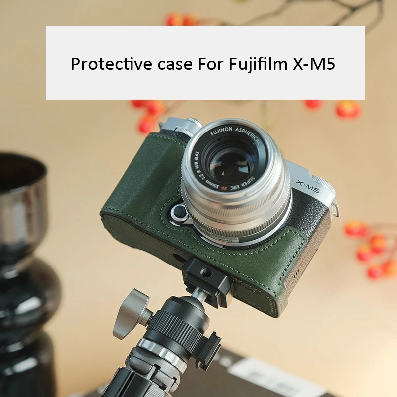 Genuine Leather Camera Bag Case Protect Cover Belt Strap For Fujifilm X-M5 XM5 - Image 4 of 4