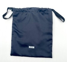 PRADA Black Satin 8" x 9" Dust Bag Flannel Lining Storage Bag Drawstring NEW