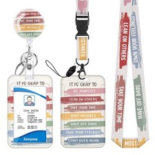 Inspirational Quote Teacher Lanyards for ID Badges Holder Retractable Badge R...
