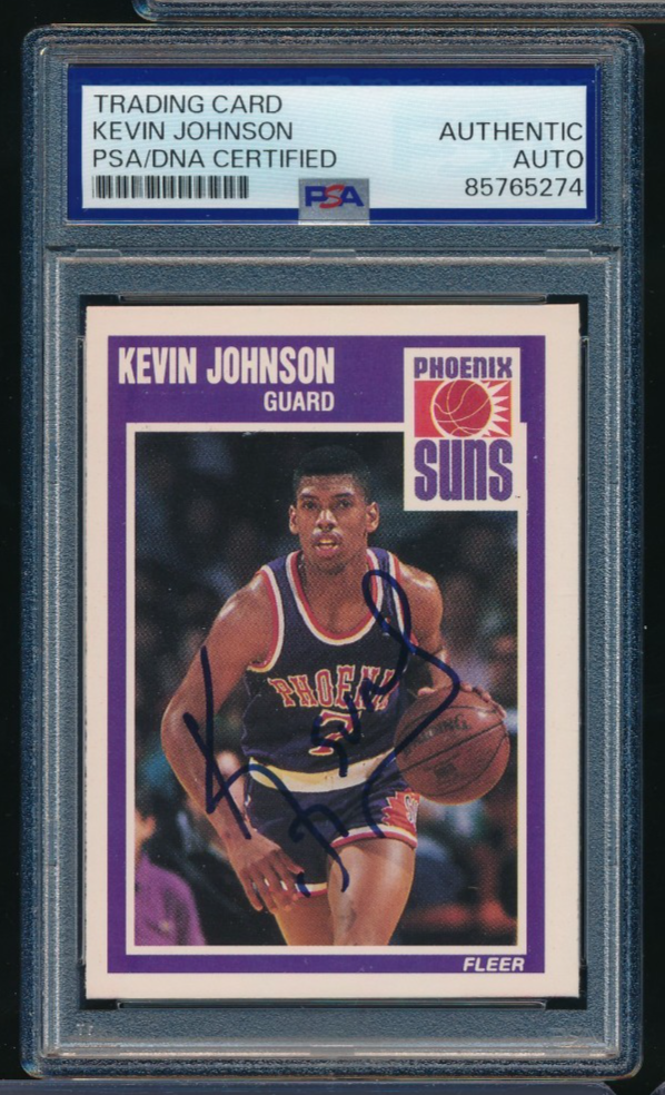 1989-90 Fleer #123 Kevin Johnson RC Rookie signed autograph crisp