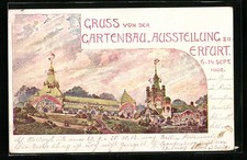 Künstler-AK Erfurt, Gartenbau-Ausstellung 1902, Ausstellungsgelände 1902 