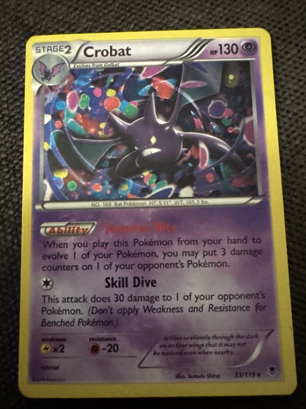 Pokemon Crobat 33/119 Holo XY Phantom Forces Card