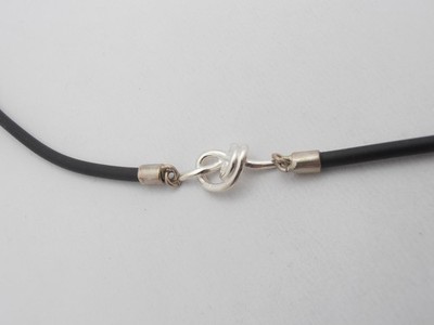 Cozzi Gioielli Nodo Bracelet in 925 Silver and Rubber Love Friendship Symbol
