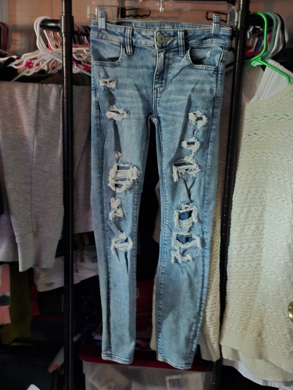 American Eagle Acid Washed Jeans Size 0 Short Next Level Stretch