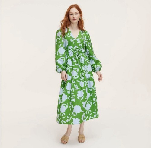 Women's Classic Rose Linen Long Sleeve Maxi Dress Kate Spade new york Target XL