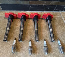 Ignition Coil Pack UF529 & Spark Plugs Audi Volkswagen MK5 MK6 GTI Jetta Golf