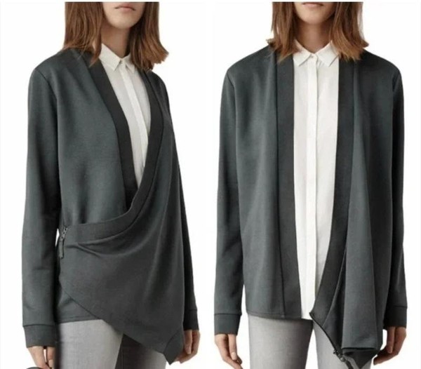 Women AllSaints Sweater Grey Cotton S-M