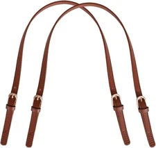 2Pcs Leather Replacement Handles Shoulder Straps with Adjustable Buckle, PU P