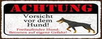 Blechschild 10X27 Cm Achtung Vorsicht Vor Dem Hund Deko Geschenk Schild