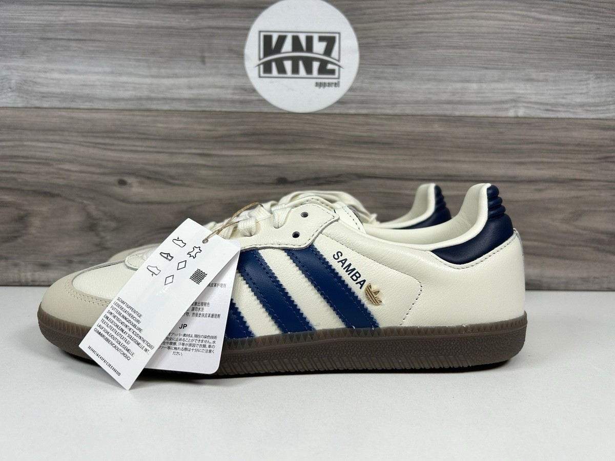 Adidas SAMBA OG 'Off White' Indigo Blue Gold (IH6627) Women's