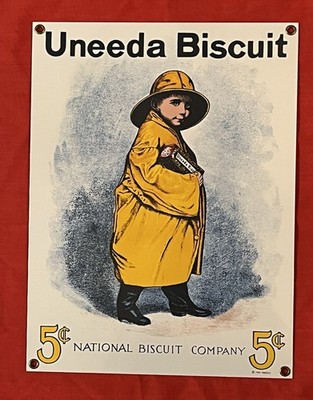 Vtg  Uneeda Biscuit National Biscuit Company Nabisco Ande Rooney Porcelain Sign