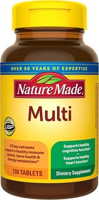 Nature Made Multivitamin with Iron 130 Tablets Daily Adult Vitamin Supplement