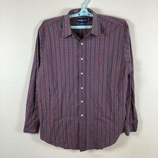 Ralph Lauren Mens Button Up Shirt Sz XL Plaid Classic Fit Long Sleeve Excellent