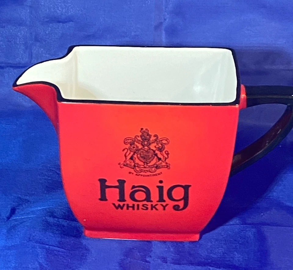Rare Art Deco Haig Scotch Whisky Pub Water Jug 1930s Red Carlton Ware England LT - Image 2 of 4