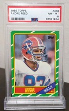 1986 Topps Andre Reed Rookie Card #388 PSA 8 Buffalo Bills HOF RC. rookie card picture