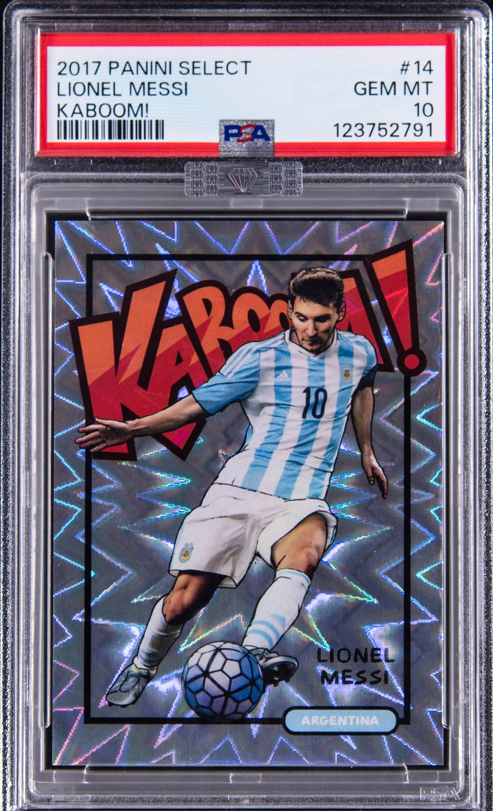 2017-18 Panini Select Kaboom! #14 Lionel Messi - PSA GEM MT 10 - MBA Silver