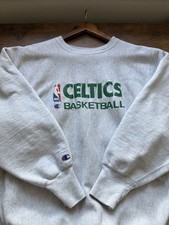Vintage 90s Boston Celtics Champion Reverse Weave Sweatshirt NBA Grey USA