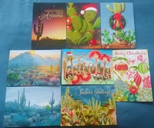 "Arizona Holiday Image" (8) Leanin Tree X-Mas & NY Cards, New With (8) Envelopes