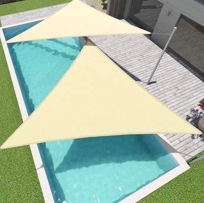25×25×25 Beige  Triangle Sun Shade Sail Canopy Fabric Outdoor Patio