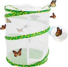Butterfly Habitat Mesh Cage  12" x 14" Tall Pop-up Breathable Insect Bug Net Ca