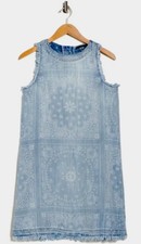 Tahari Woman Sleeveless Chambray Tank Dress In Bandanna Print Plus Size 2X