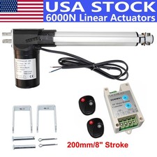 6000N 8" 12V Linear Actuator 1320lbs Lift W/ Remote Controller Electric Motor SJ