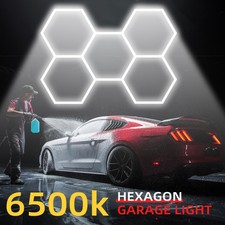 HEXAGONAL LED GARAGE LIGHTS HONEYCOMB DETAILING SHOWROOM OFFICE 5 grids 26400LM