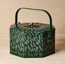 John Derian x Target Green Metal Cookie/Dessert Octagonal Transporter 2025