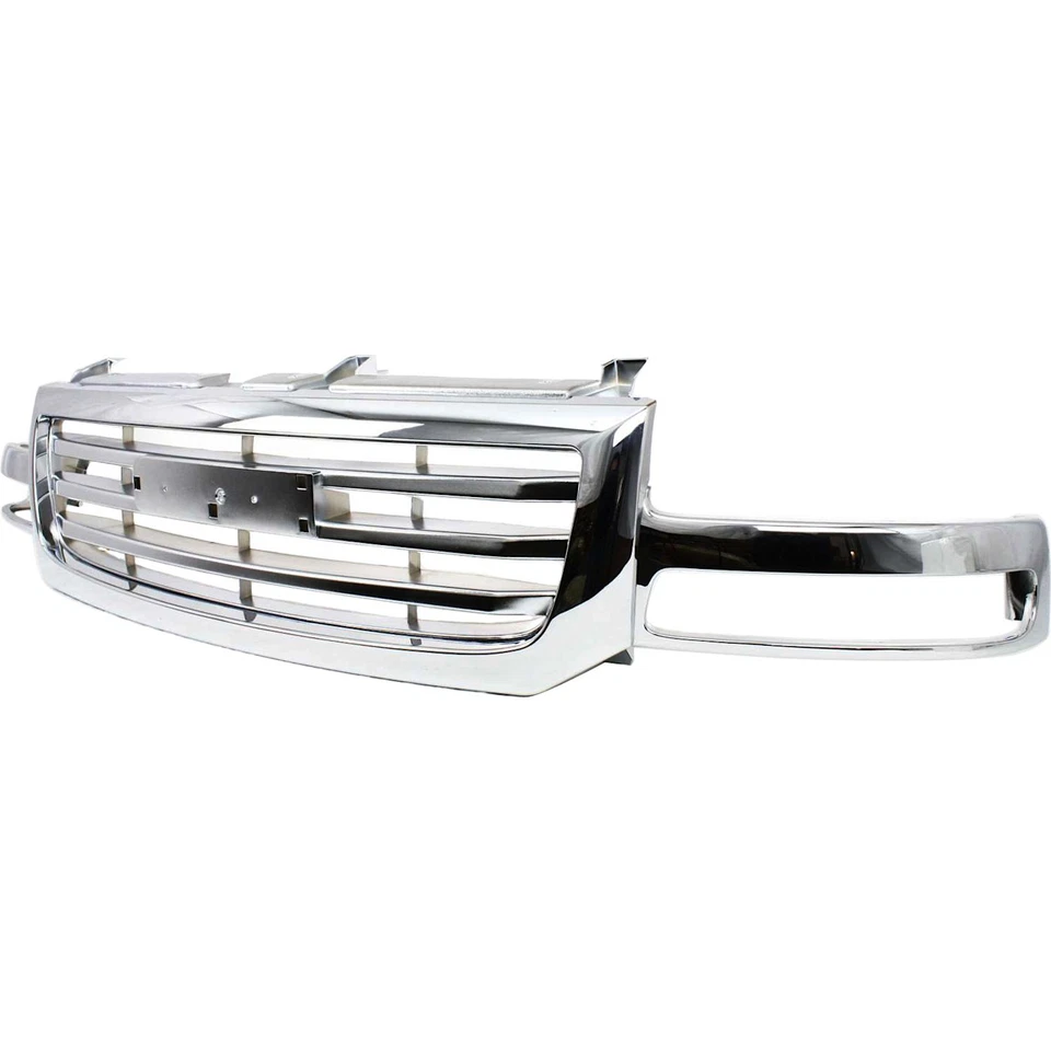 All Chrome Grille Assembly For 2003-2006 GMC Sierra 1500 With Emblem Provision Foto 2 de 4