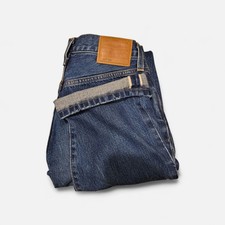 Levis Women 501 90s Selvedge Button Fly Straight Leg Blue Denim Jeans 24 X 30