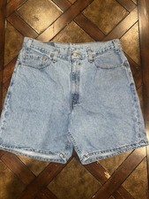 Vintage Y2K Levis 550 Denim Shorts Mens 36 Blue Light Wash Made In USA