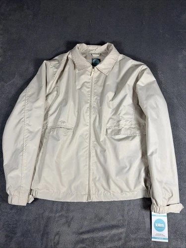 Totes Men's Full Zip Jacket Woven Fiber Size Large , Stone Color . Style 32-BNWT - product listing photo