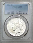 1923-D Peace Silver Dollar PCGS AU55 Frosty Luster PQ New Holder #E608D