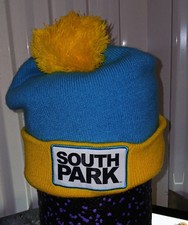 South Park Blue Yellow Knit Beanie Hat with Pom Cartoon TV Animation
