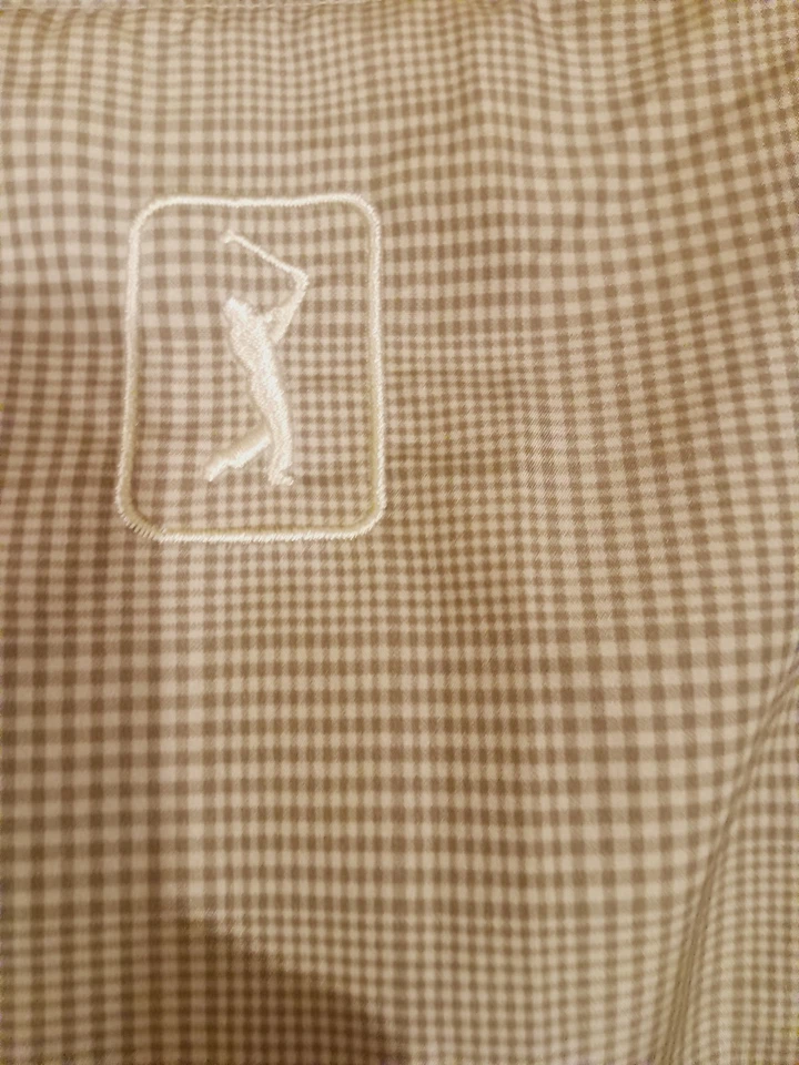 Мужская ветровка PGA Tour Golf легкая размер XXL клетчатая коричневая - Изображение 4 из 4