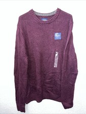 NEW CROFT  BARROW Men's Large Maroon Burgundy Extra Soft Cotton Blend Sweater
