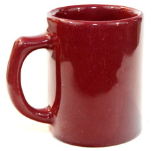 Frankoma Pottery Mug Dark Red Burgundy Maroon Made in USA Vintage 10 Oz