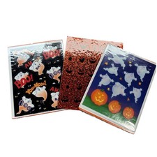 Vintage Hallmark Halloween Sticker Lot Ghost Pumpkin Glitter Boo 8 Sheets