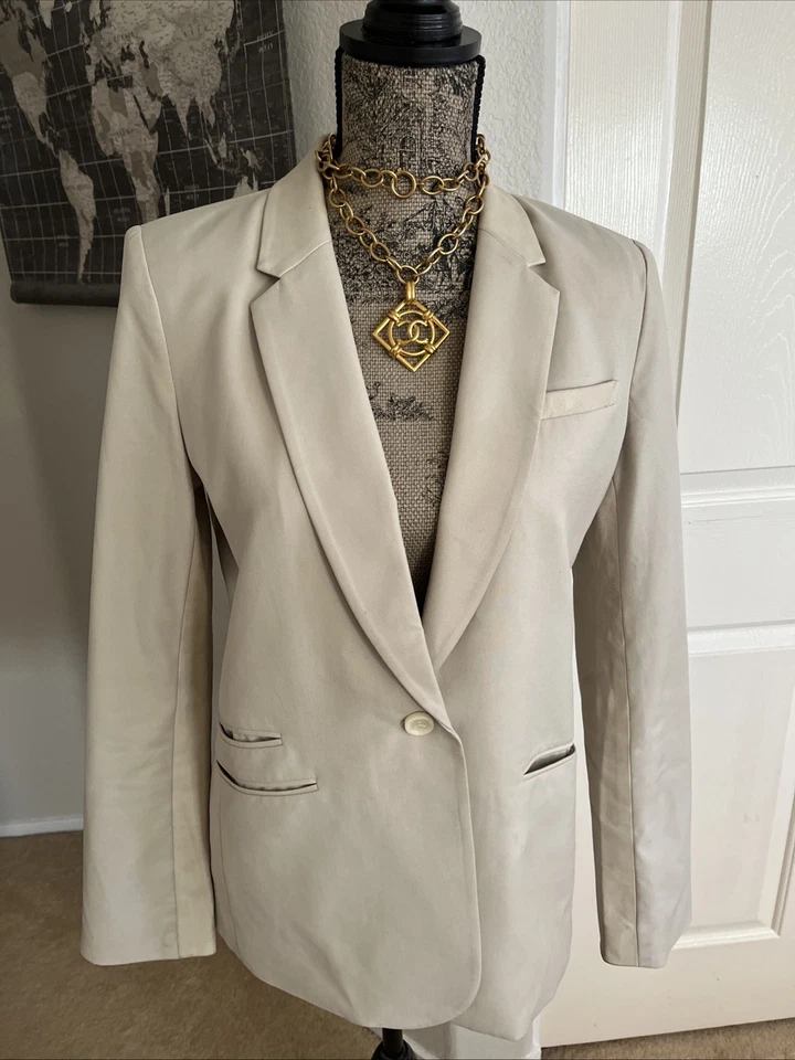 Elizabeth and James Leather Trimmed Blazer Med Color ecru 💗💗 - Image 2 of 4