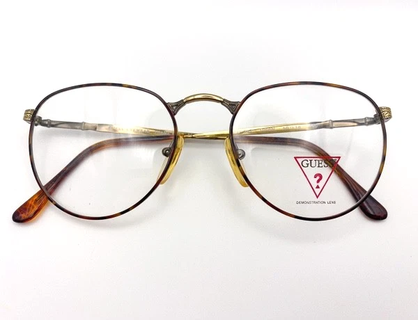 Gafas vintage GUESS monturas redondas de metal tortuga | unisex de los años 80/90 | nuevas de stock Foto 2 de 4