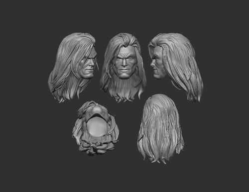 Long Hair Superman v1 custom head for 4" 6" 7" 12" DC Comics action figures - Picture 2 of 2