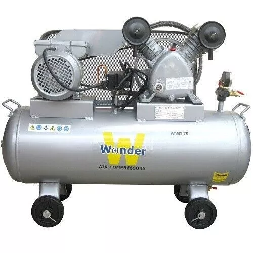 Commercial 3HP 2.2kW 240v Single Phase Belt Air Compressor 70L TANK 8Bar 116psi