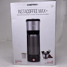 Chefman InstaCoffee Max Single-Serve Coffee Pod & Coffee Ground Brewer, NEW Open