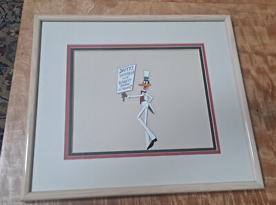 Original hand painted production cel of Daffy Duck