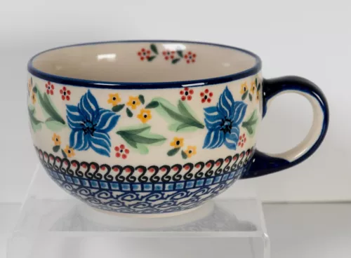 Boleslawiec Polish Pottery Flower Late Mug Unikat. Handmade. New+Fast Shipping