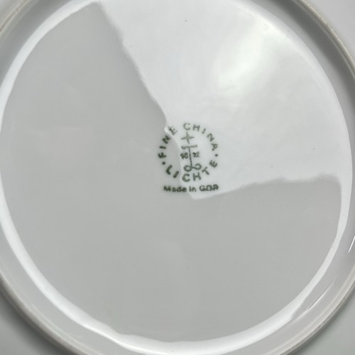 Lichte Echt Kobalt Porcelain Salad Plates Blue Echt Design w/ Gold Trim Set of 5 - Picture 6 of 22