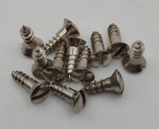 #10 x 5/8" Chrome Brass Oval Head Slotted Marine Wood Screws (12) pack CBWS35
