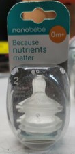 2 Pk Nano bebe Because Nutrients Matter Slow Flow Silicone Nipples 0 