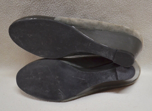 Django & Juliette January Two Tone Grey Suede/Leather Slip On Wedge Heels Sz 39 - Picture 17 of 20