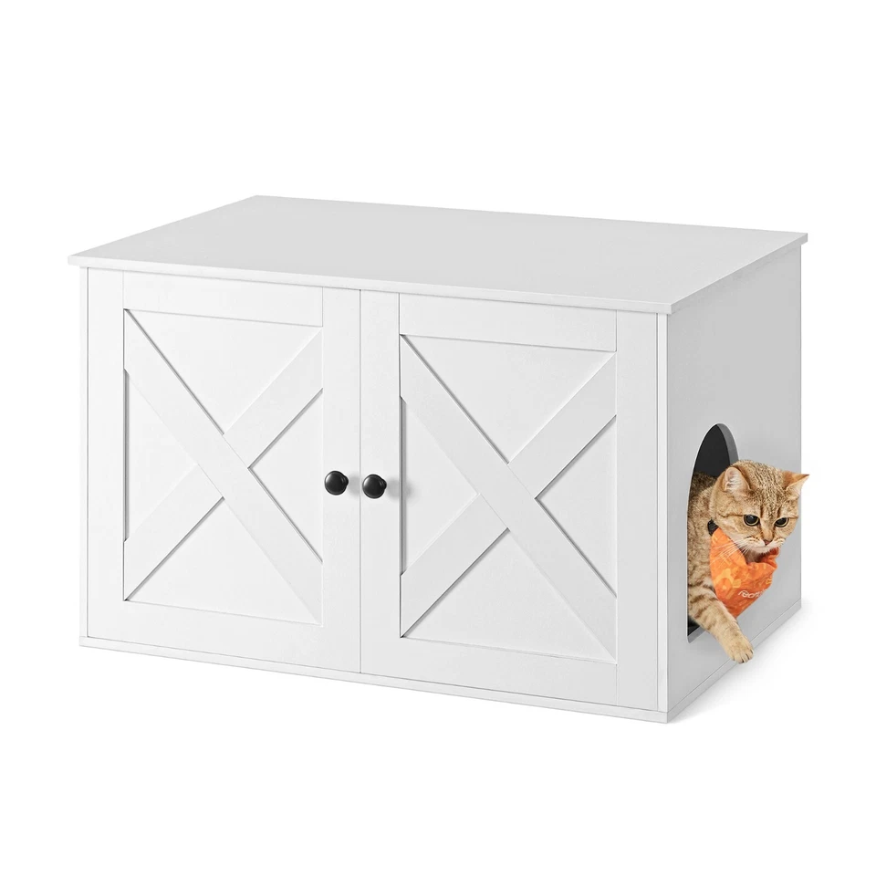 Katzenklo Schrank, Katzenhaus mit herausnehmbarer Trennwand PCLDE002W01 - Bild 1 von 4